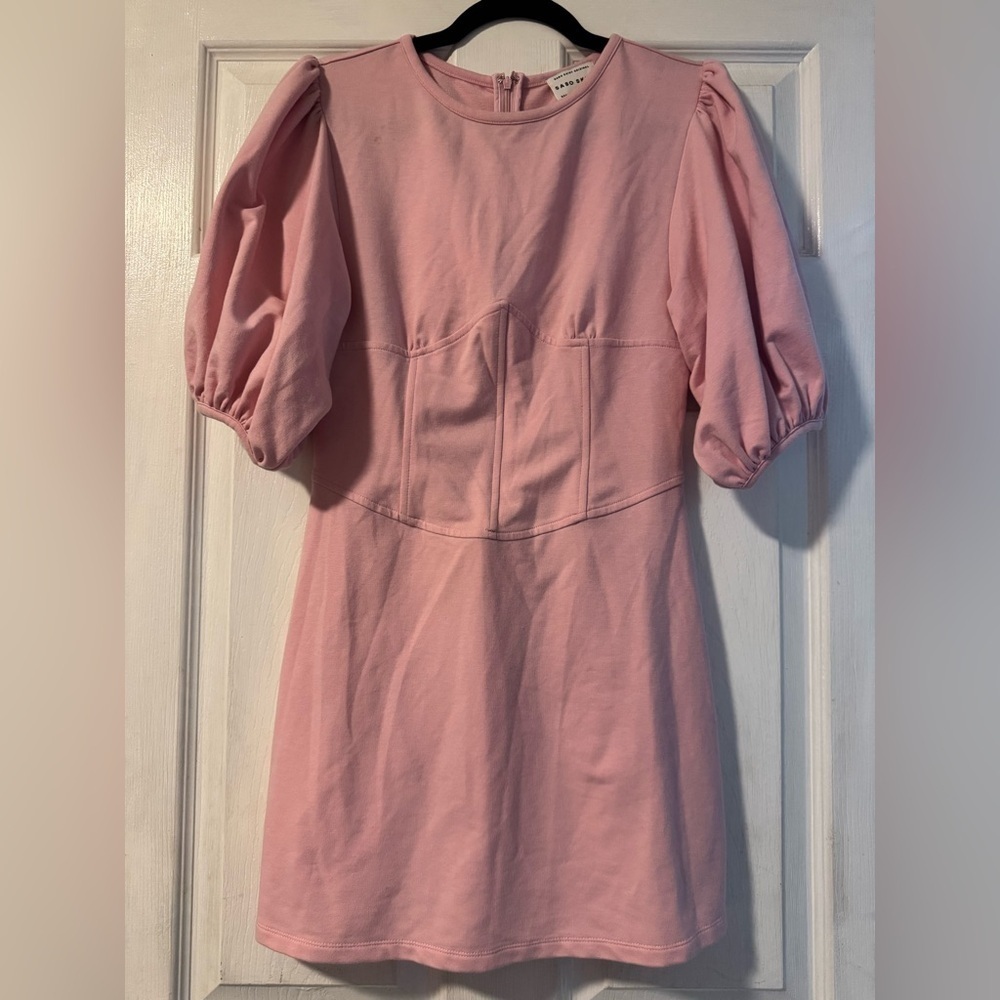 Pink Sabo Skirt Puff Sleeve Dress Size M CUTE!!!